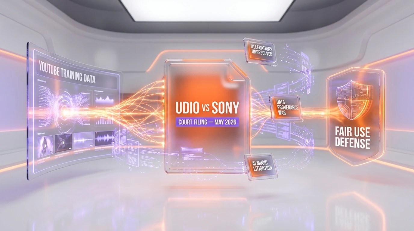 Udio admits YouTube training data in Sony Music v. Udio — fair use defense, May 2026