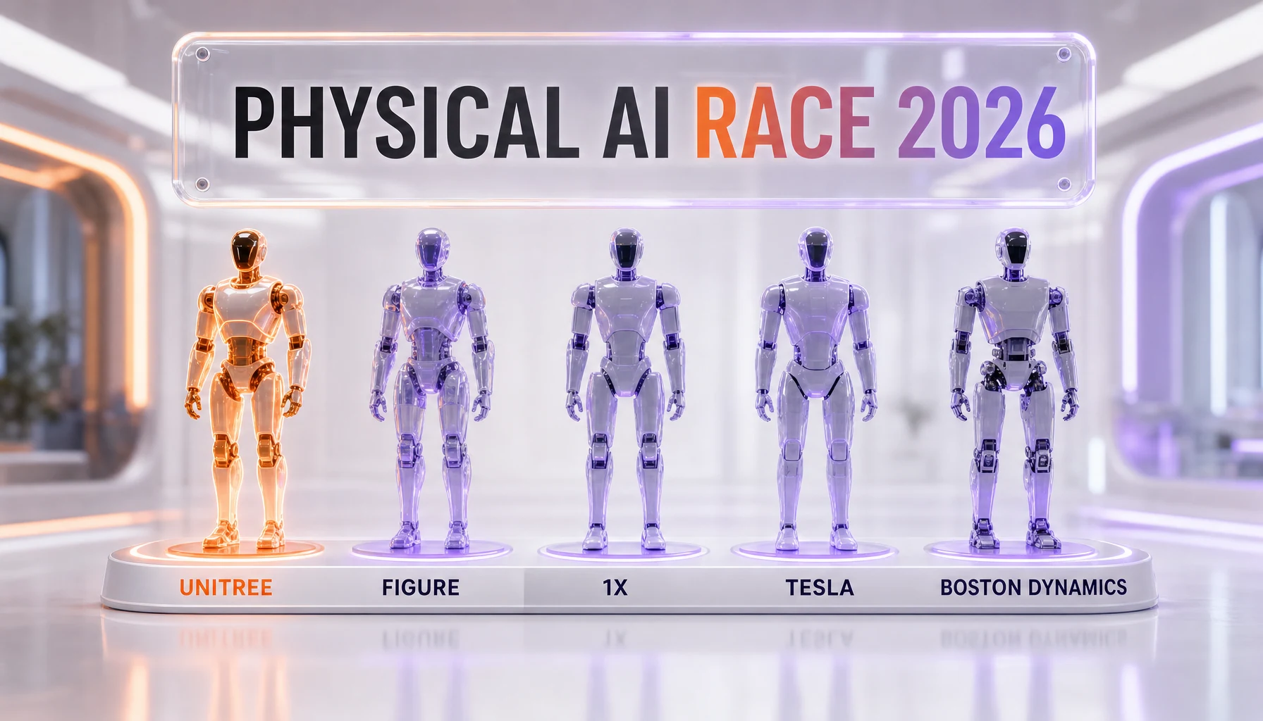The 2026 physical AI humanoid race — Unitree, Figure, 1X, Robotera, with NVIDIA stack underneath the reference design