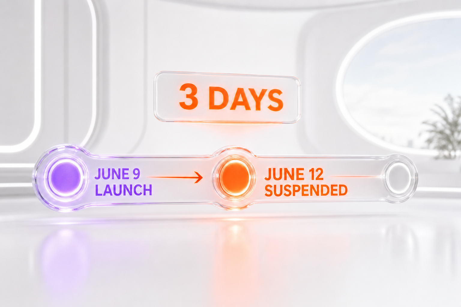 Timeline from Claude Fable 5 launch on June 9 to the US government suspension on June 12, 2026