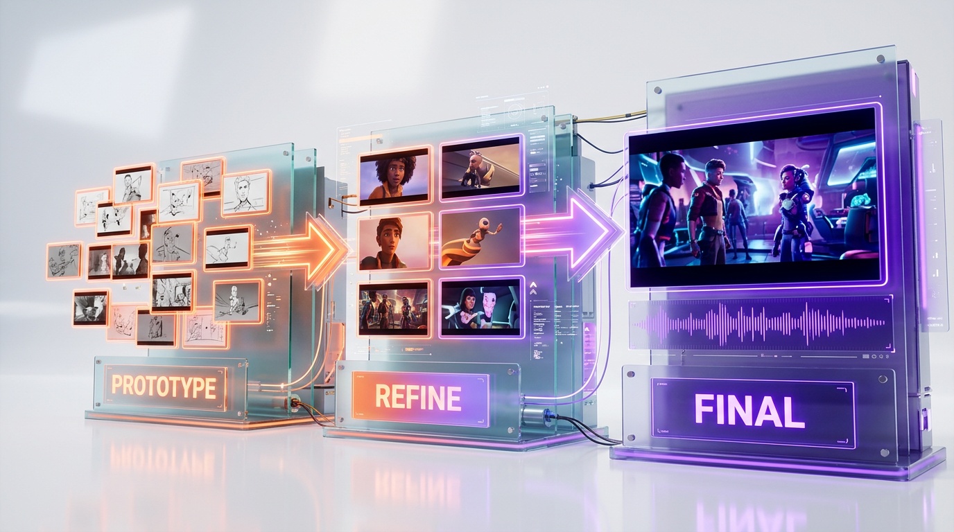 Veo 3.1 Tiered Production Workflow — Lite for prototyping, Fast for refinement, Full for final cut