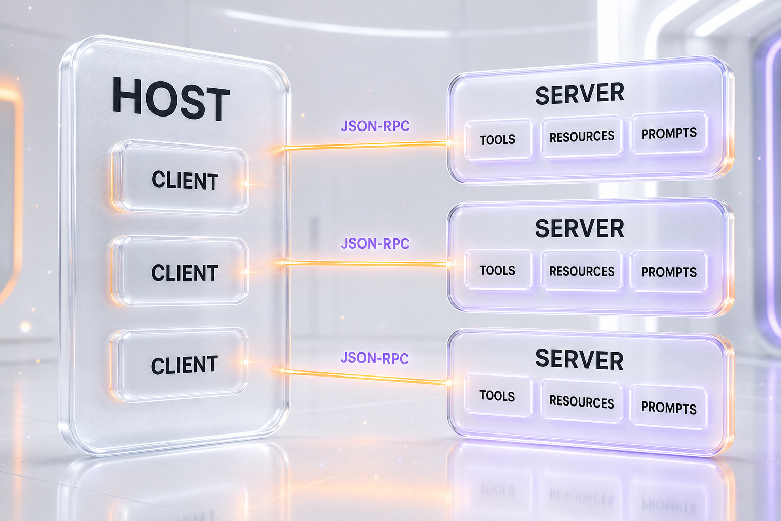 MCP architecture — host, client, and server