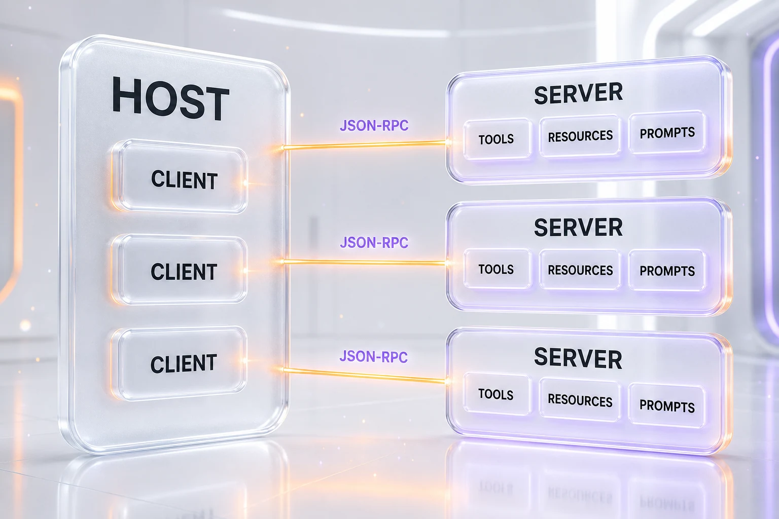 MCP architecture — host, client, and server