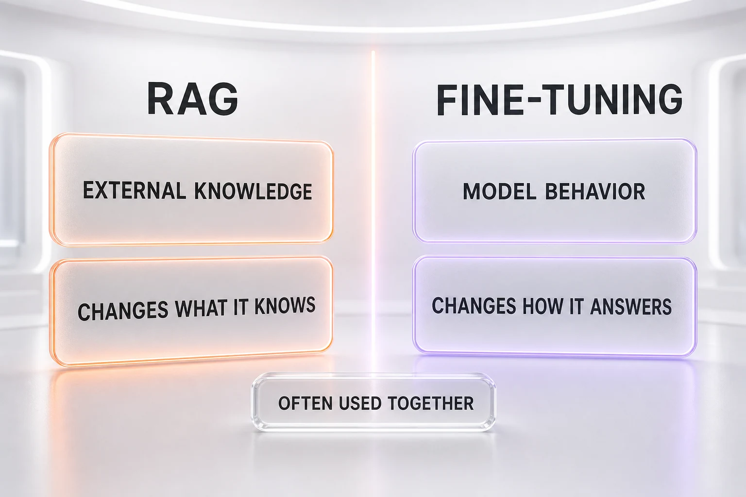 RAG vs fine-tuning: external knowledge versus model behavior