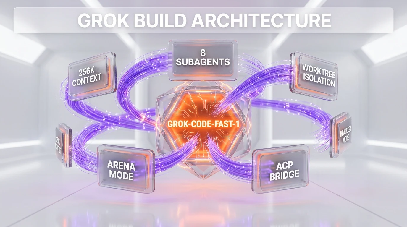 Grok Build anatomy — eight subagents, worktree, headless, ACP, Arena Mode