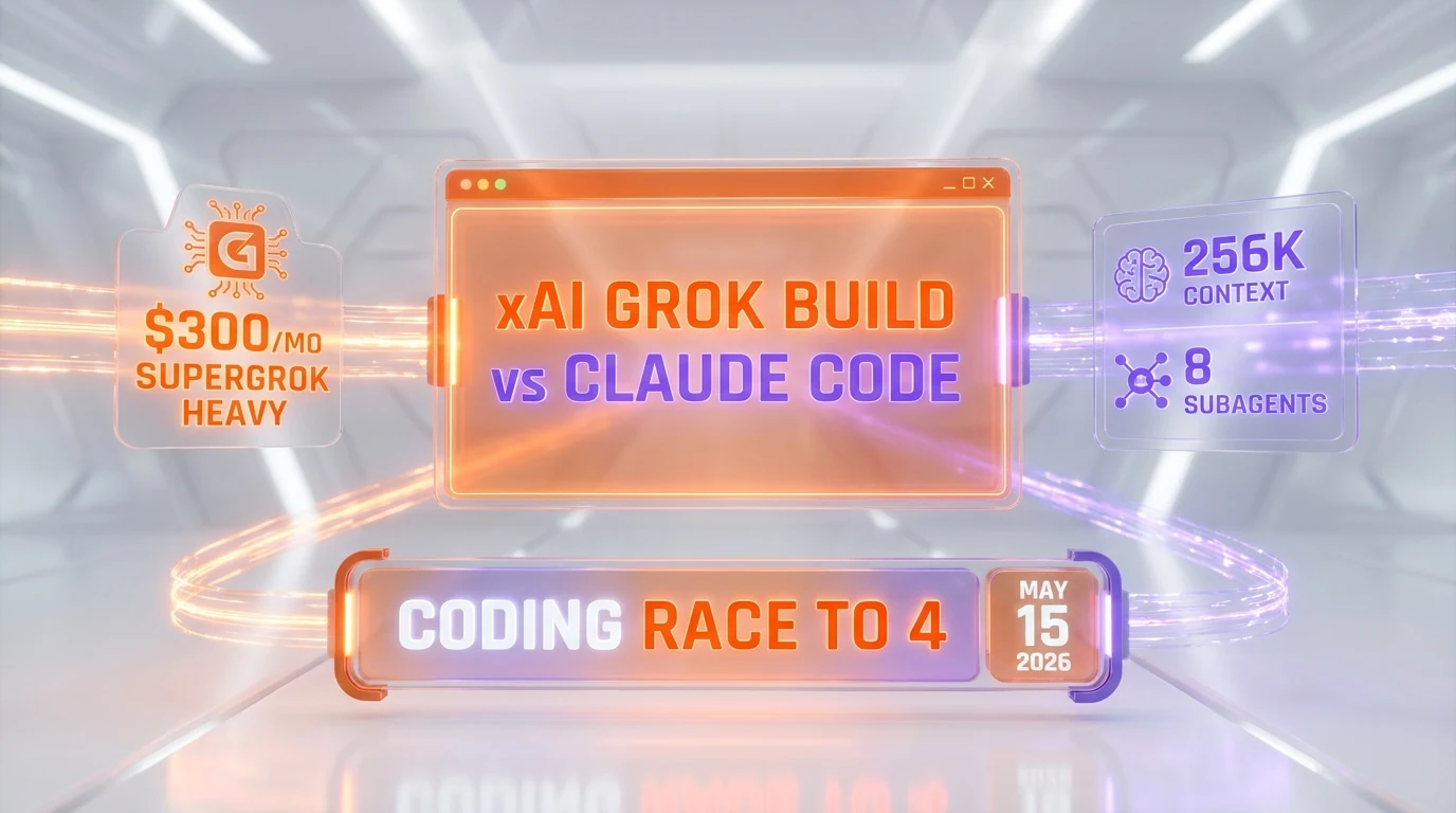 xAI Grok Build coding agent vs Claude Code — Hero