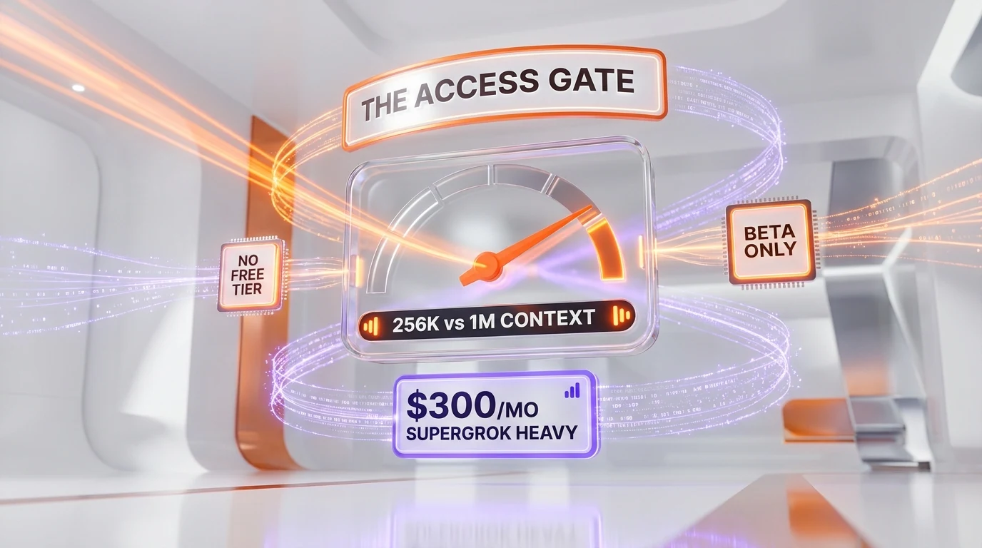 Grok Build $300 per month SuperGrok Heavy pricing and 256K context gap
