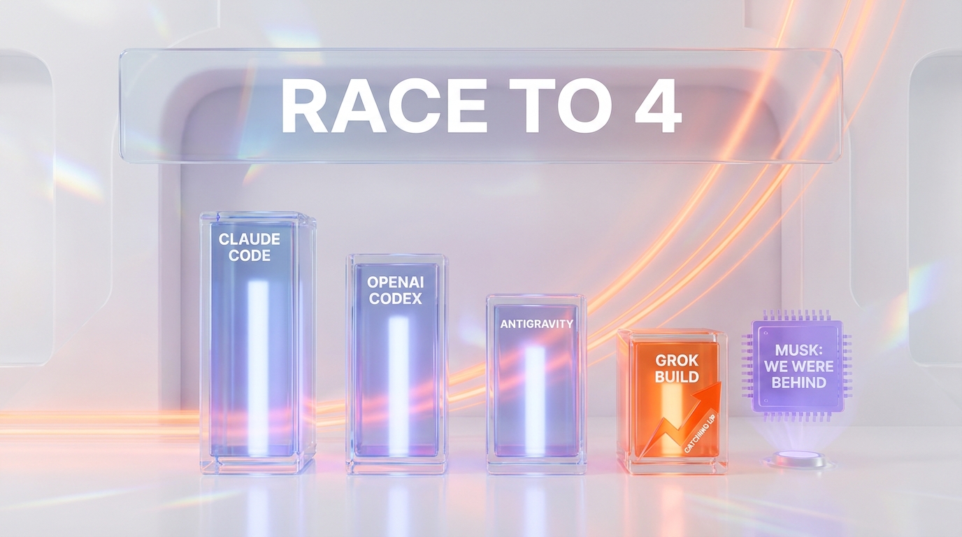 xAI coding catch-up strategy — race to four coding agents 2026