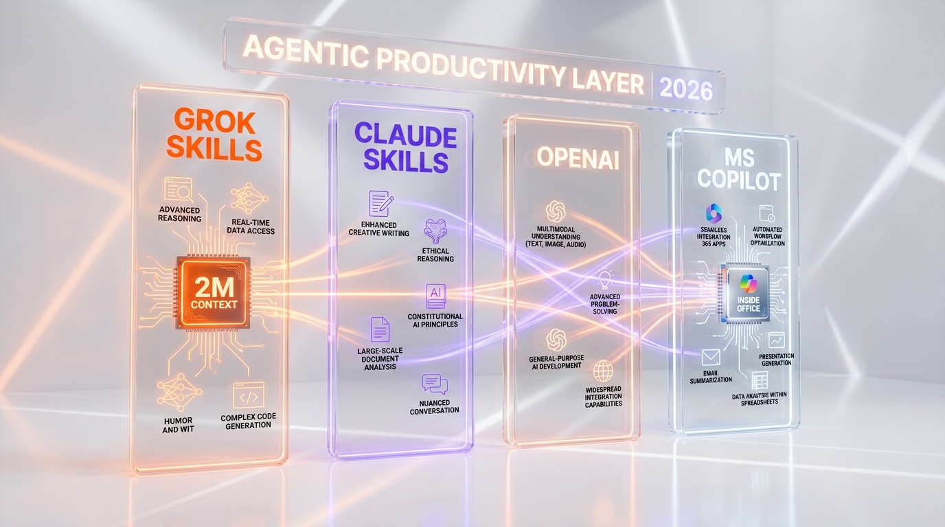 Grok Skills vs Claude Skills vs OpenAI vs Microsoft Copilot