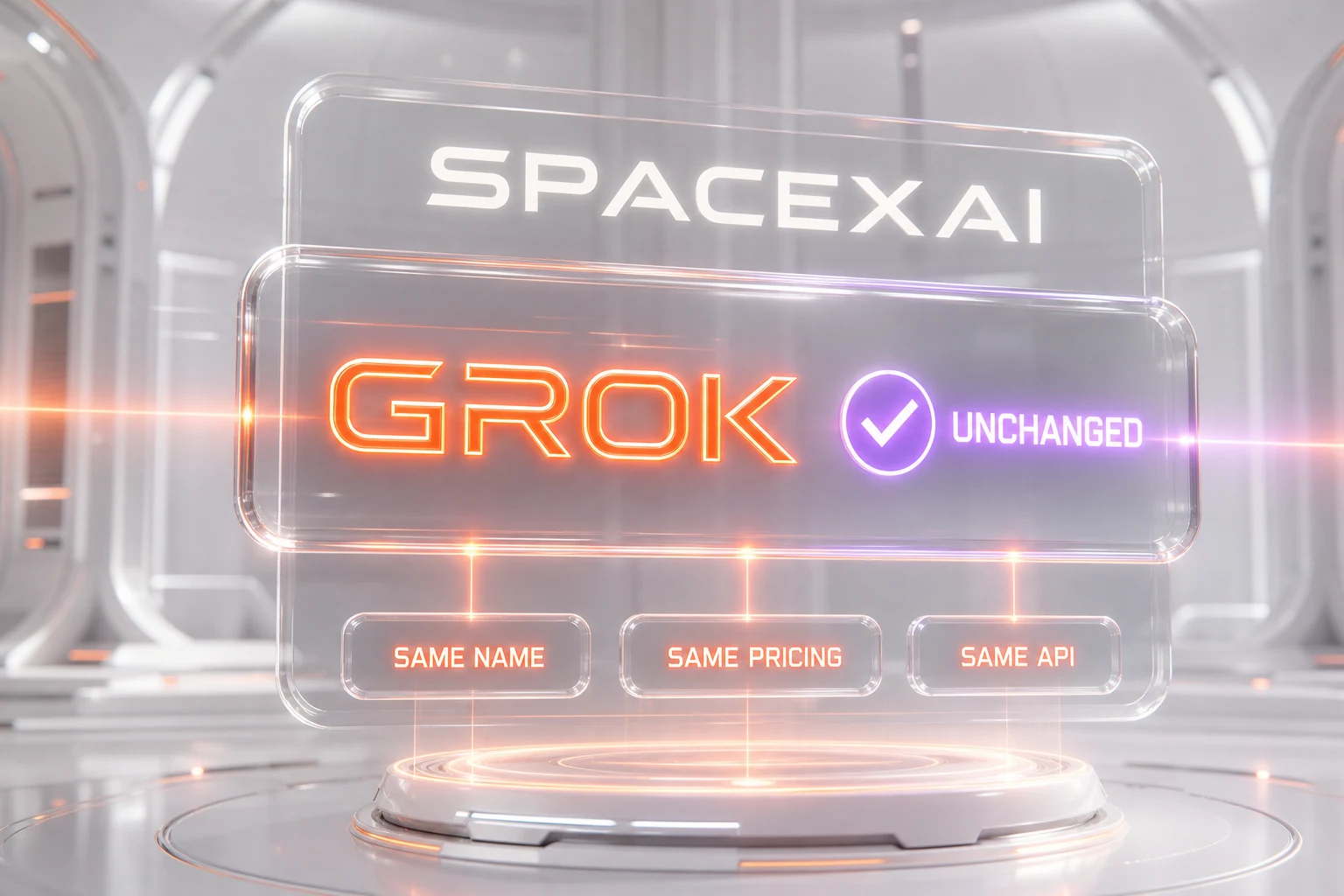 Grok product name, pricing, and API unchanged after the SpaceXAI rebrand