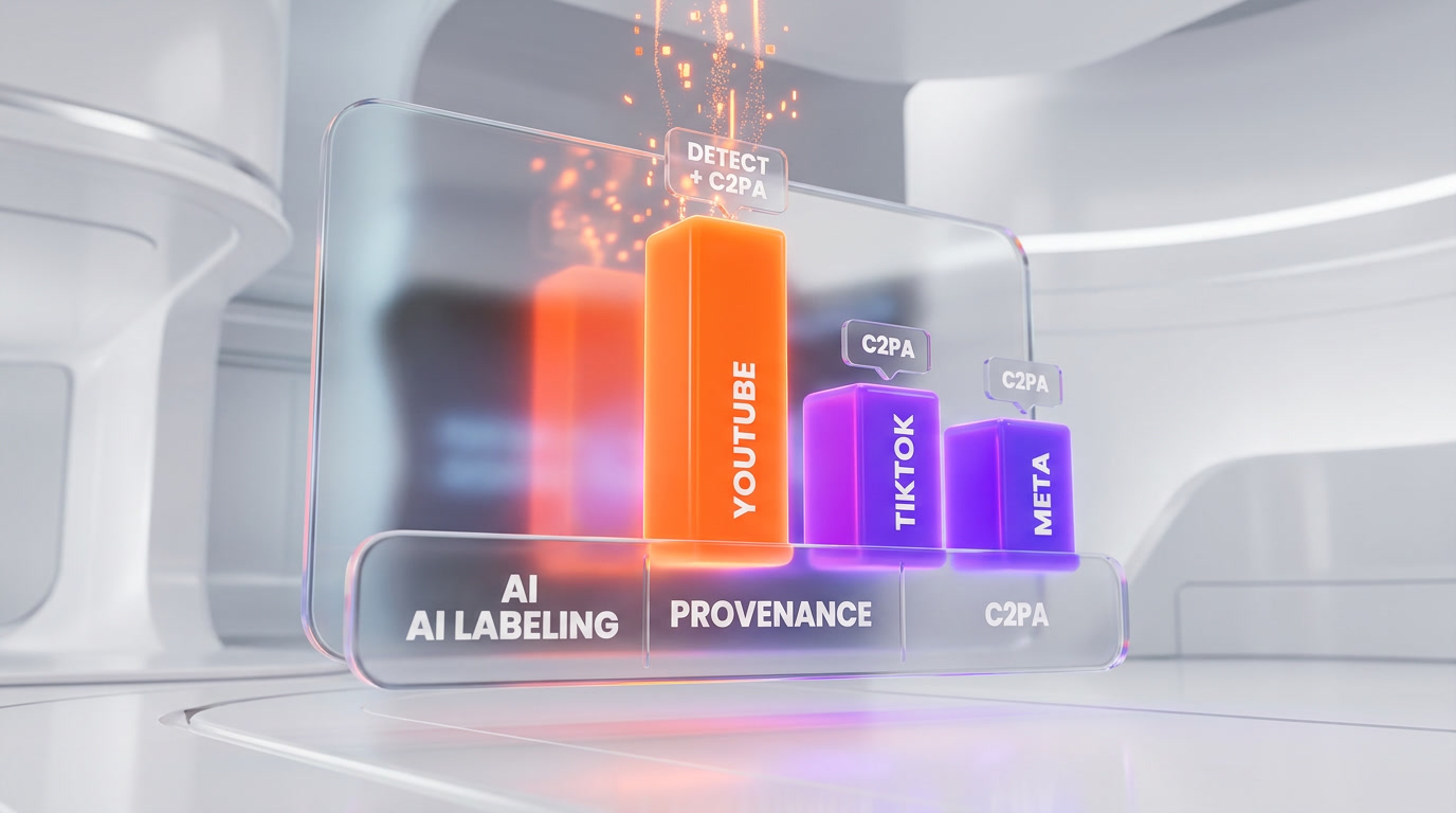 AI labeling approaches compared: YouTube, TikTok, Meta — detection plus C2PA provenance — ThePlanetTools.ai
