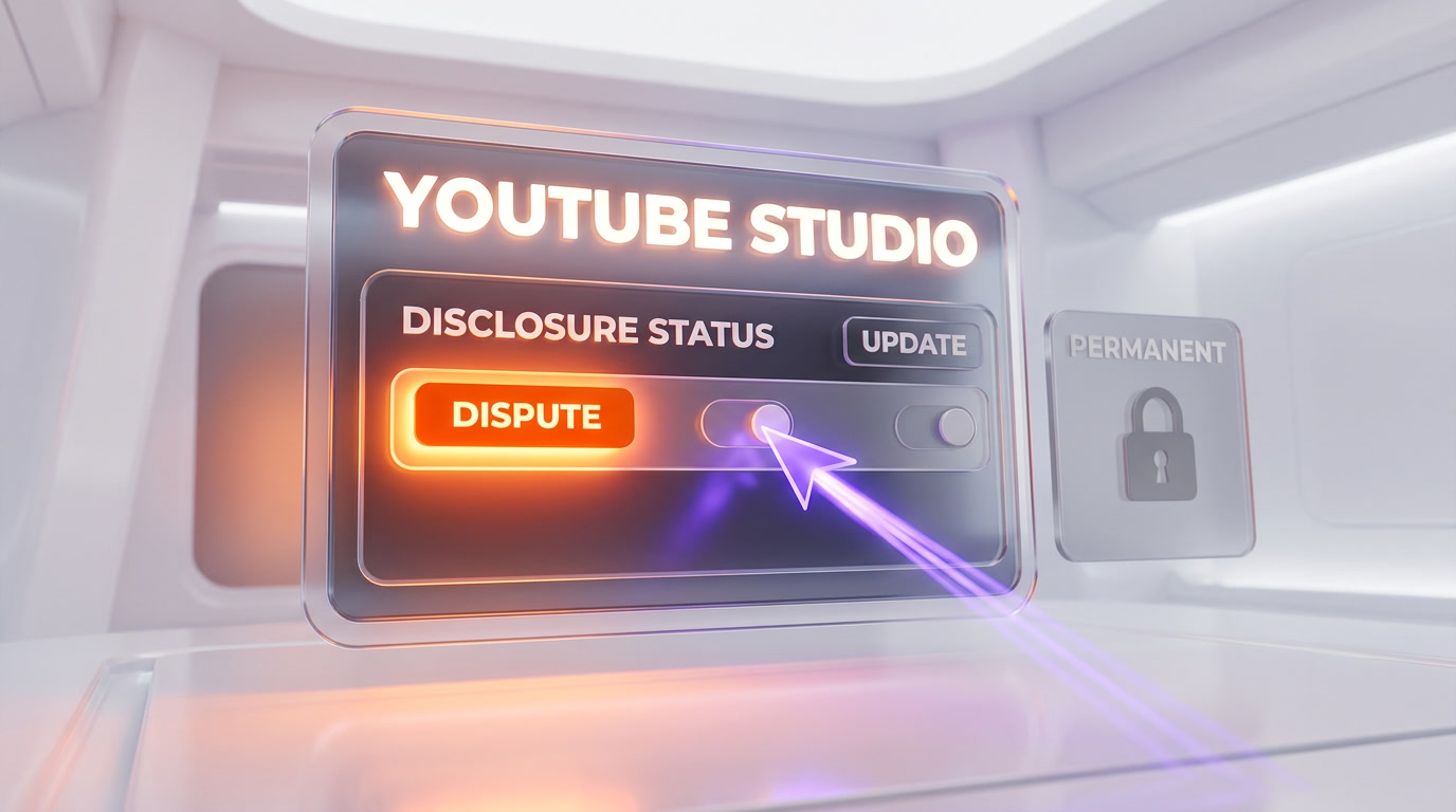 YouTube Studio dispute flow: update AI disclosure status for incorrectly flagged content — ThePlanetTools.ai
