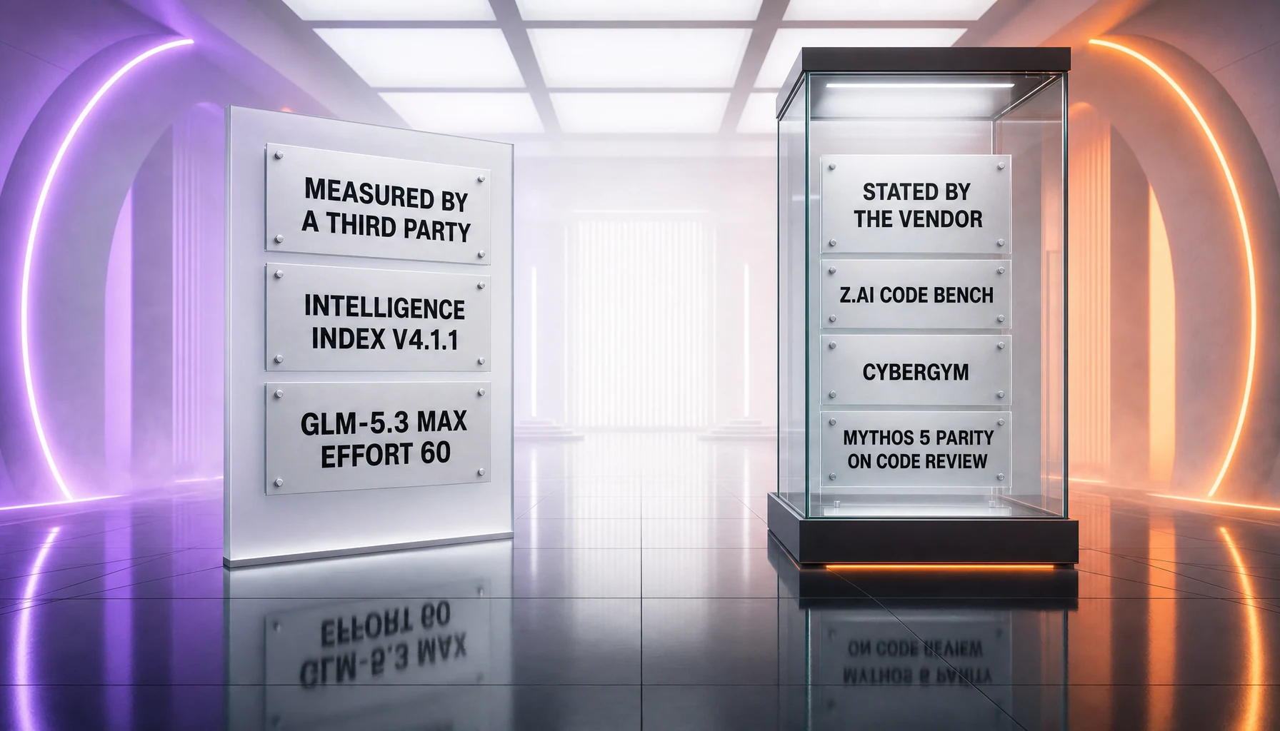 Which GLM-5.3 claims come from Z.ai and which come from an independent evaluator