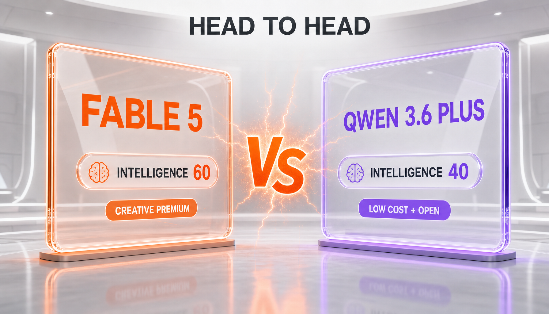 Claude Fable 5 vs Qwen 3.6 — the independent intelligence leader against the ultra-cheap open-weight family, pricing and scores compared side-by-side by ThePlanetTools