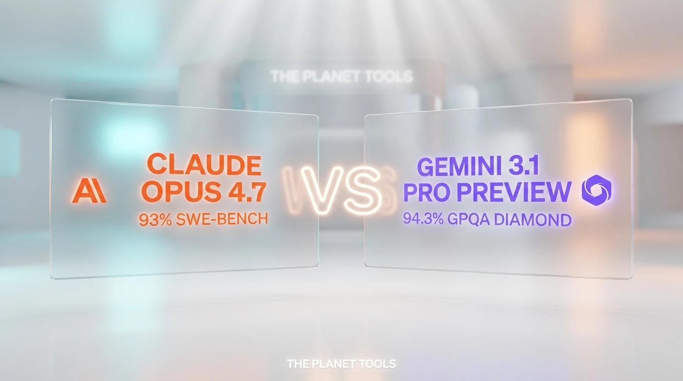 Claude Opus 4.7 vs Gemini 3.1 Pro Preview — flagship LLM showdown April 2026, side-by-side benchmarks and verdict by ThePlanetTools