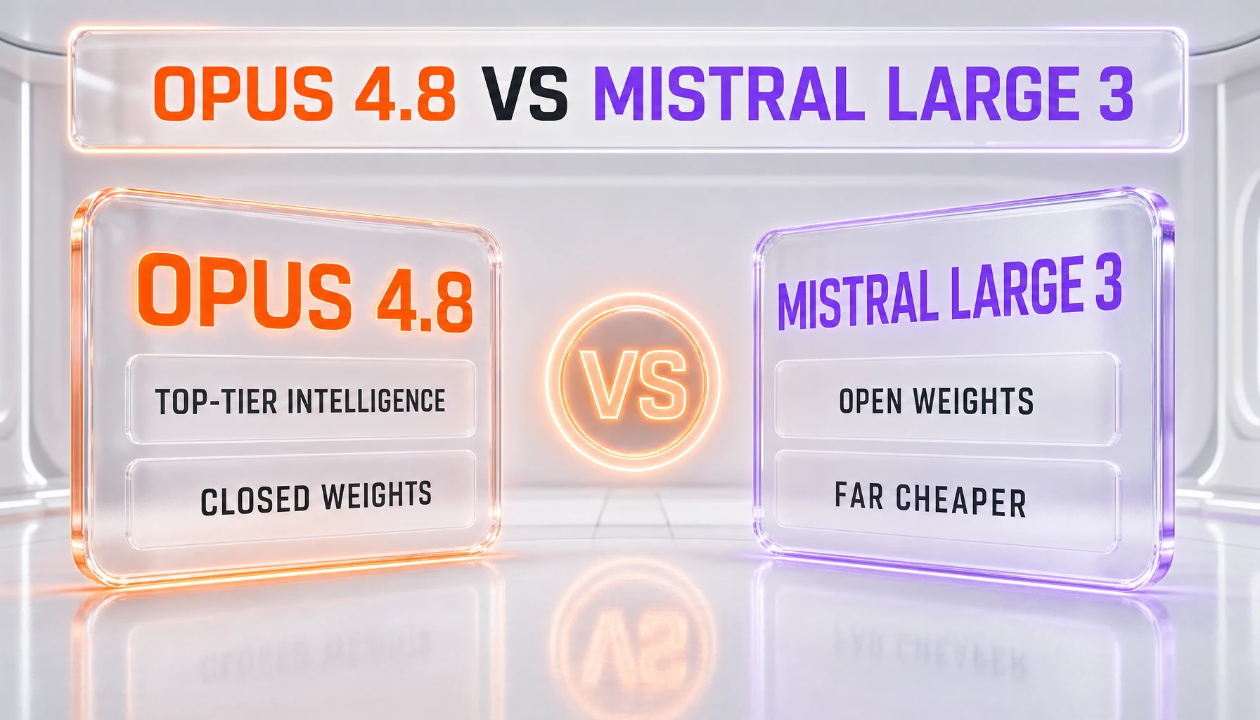 Claude Opus 4.8 vs Mistral Large 3 — closed US frontier model versus open-weight European flagship, pricing and benchmarks compared side-by-side by ThePlanetTools