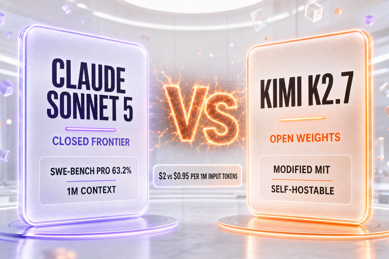Claude Sonnet 5 versus Kimi K2.7 head-to-head comparison