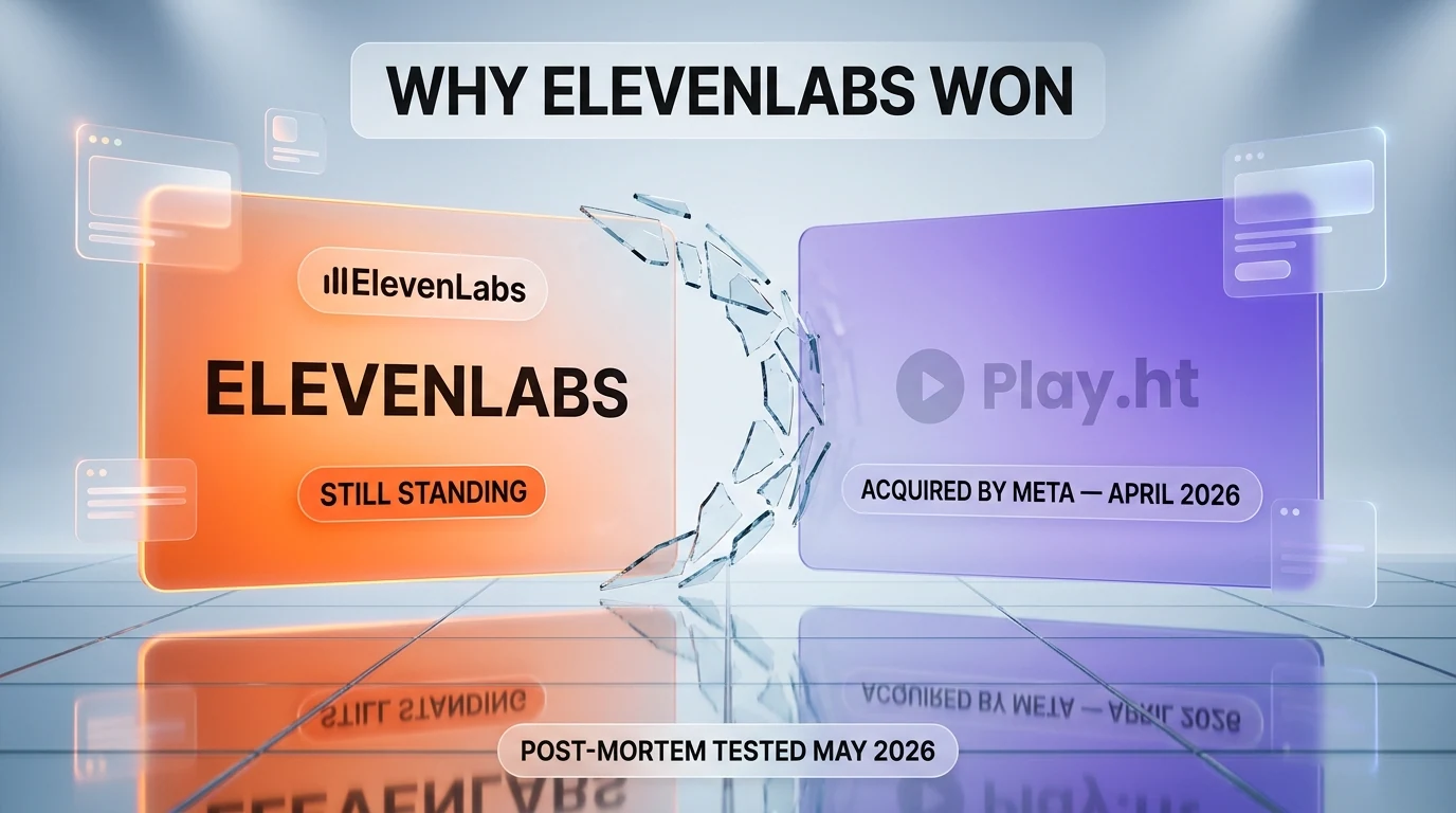 ElevenLabs vs Play.ht — ElevenLabs wins by default after Meta shut Play.ht down December 2025, compared by ThePlanetTools