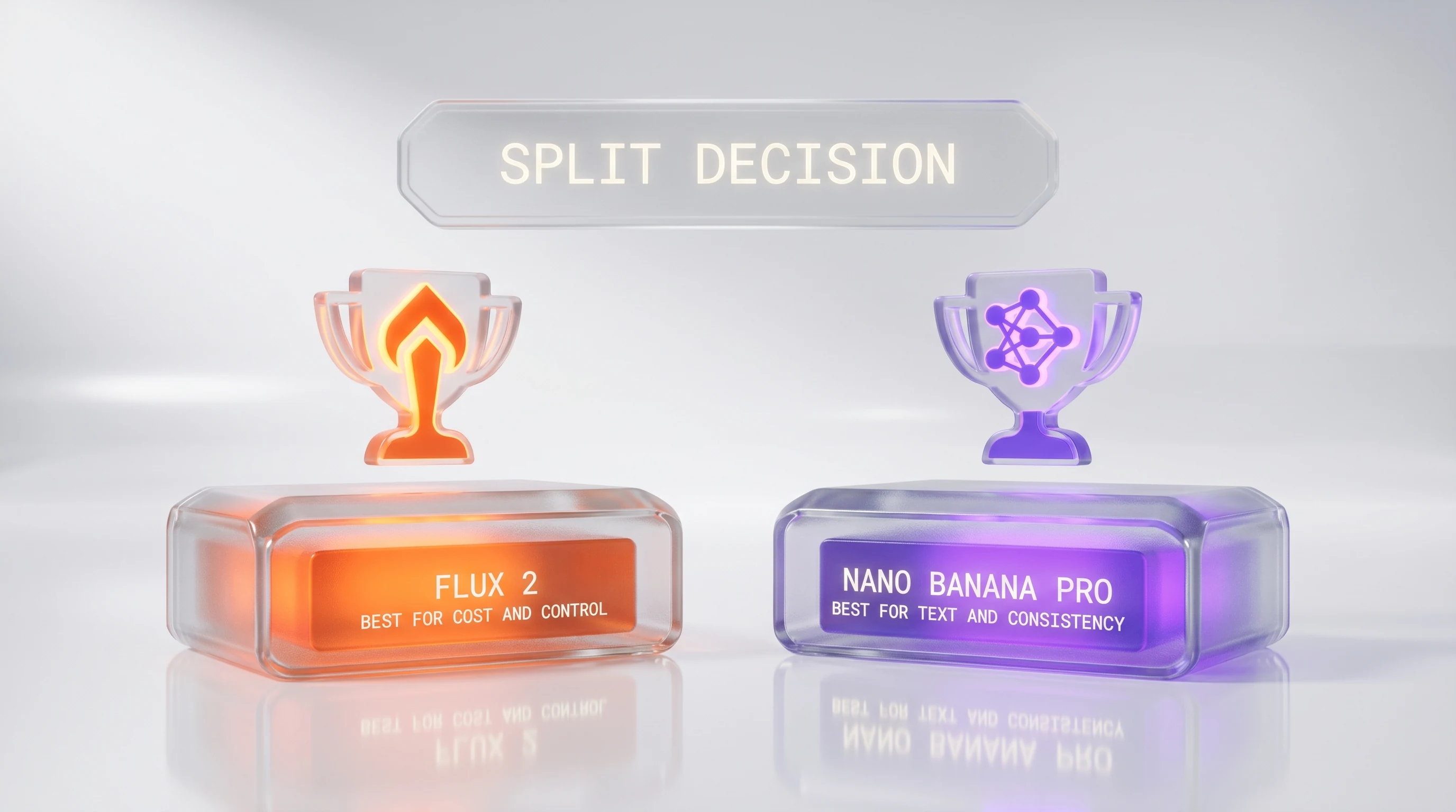 FLUX 2 vs Nano Banana Pro final verdict — split decision by use case, FLUX 2 wins cost and control, Nano Banana Pro wins accuracy and consistency