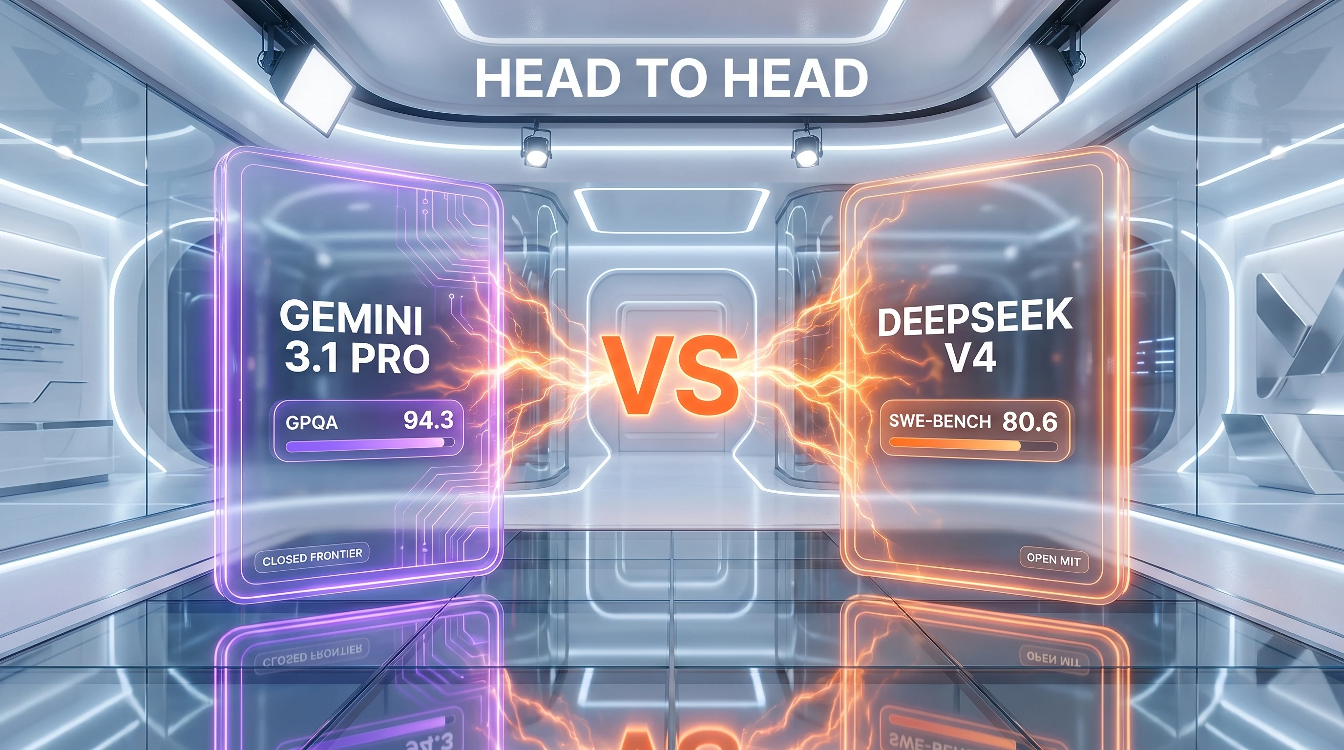 Gemini 3.1 Pro vs DeepSeek V4 side-by-side comparison showdown