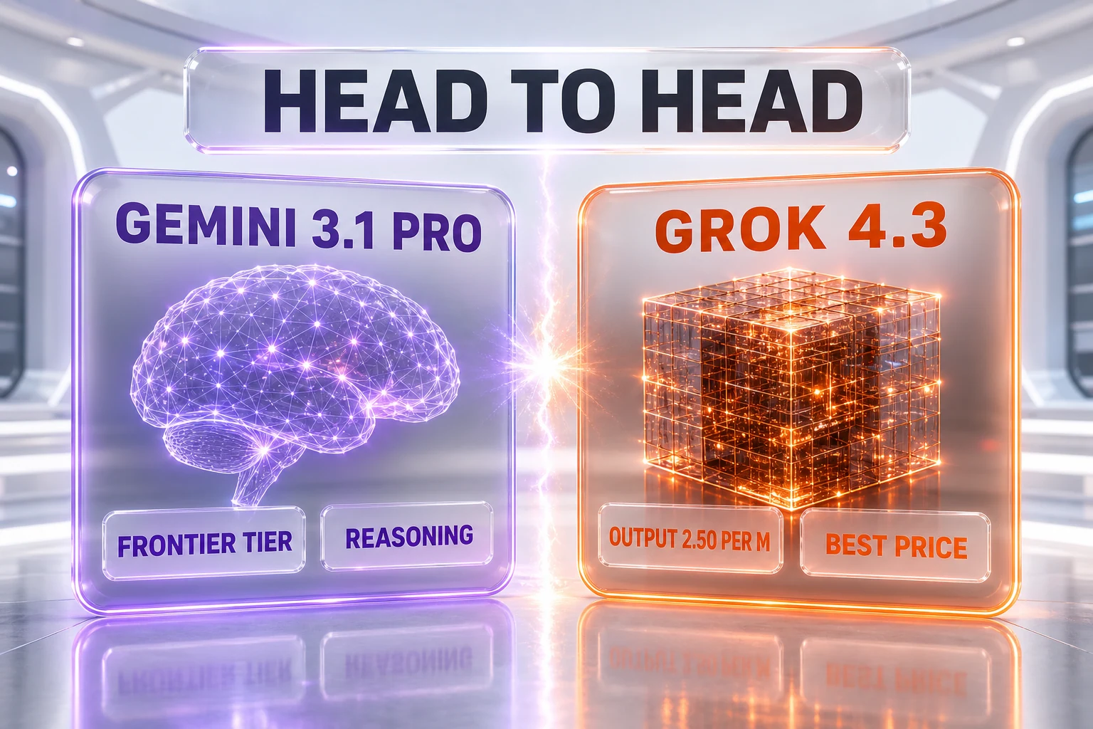 Gemini 3.1 Pro vs Grok 4.3 side-by-side comparison showdown