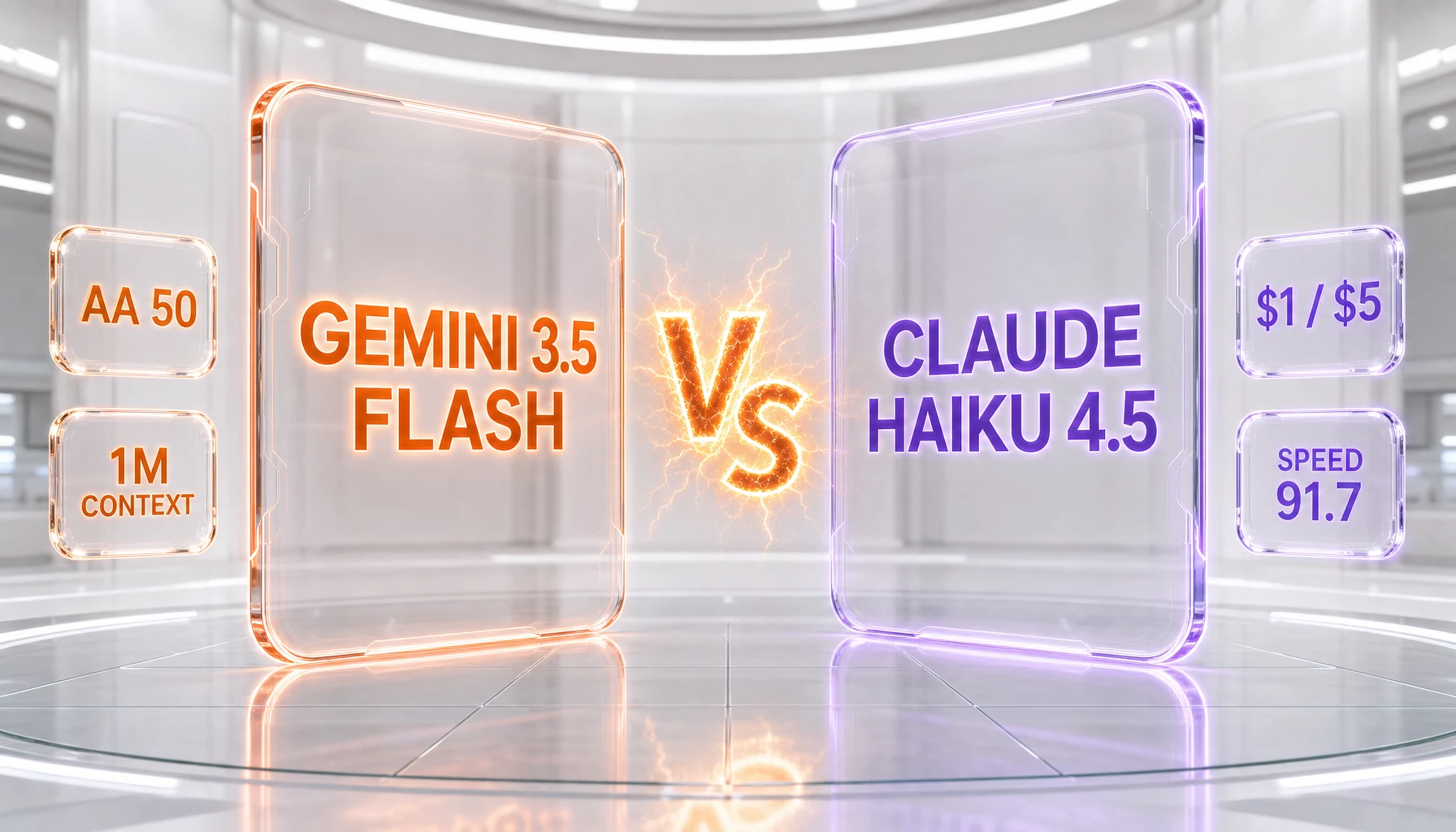 Gemini 3.5 Flash vs Claude Haiku 4.5 — smarter, larger-context tier versus cheaper, ultra-low-latency tier, side-by-side comparison by ThePlanetTools
