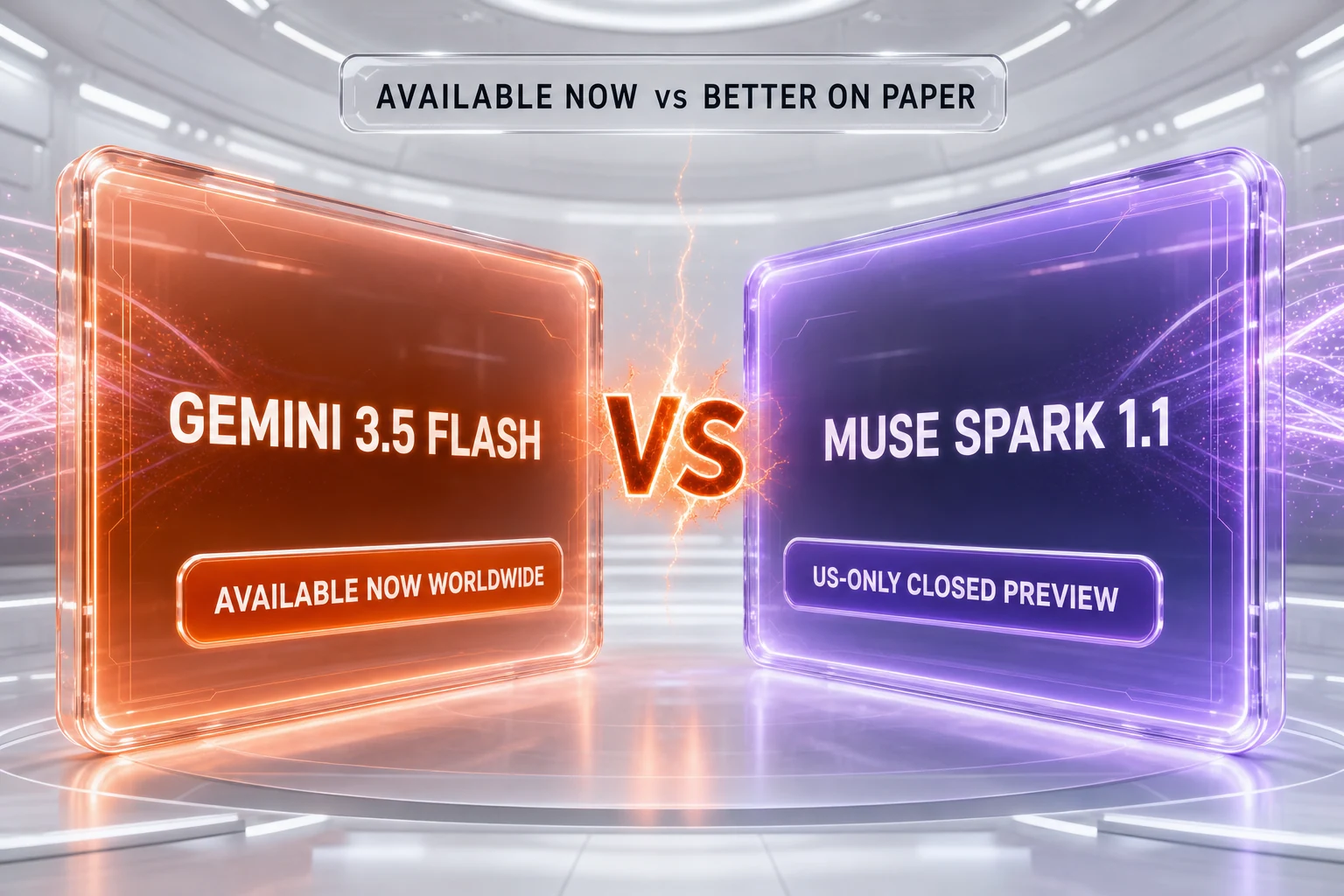 Gemini 3.5 Flash vs Muse Spark 1.1 — Google DeepMind's generally available fast tier against Meta's cheaper, higher-scoring but US-only closed preview model, compared side-by-side by ThePlanetTools
