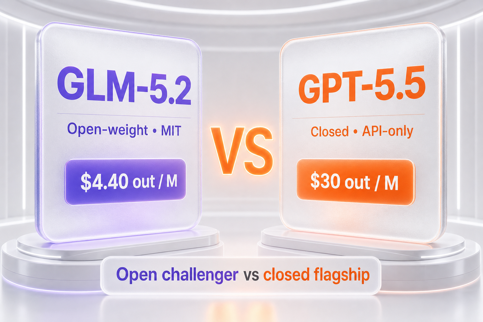 GLM-5.2 vs GPT-5.5 — open-weight challenger versus closed flagship, compared side-by-side by ThePlanetTools