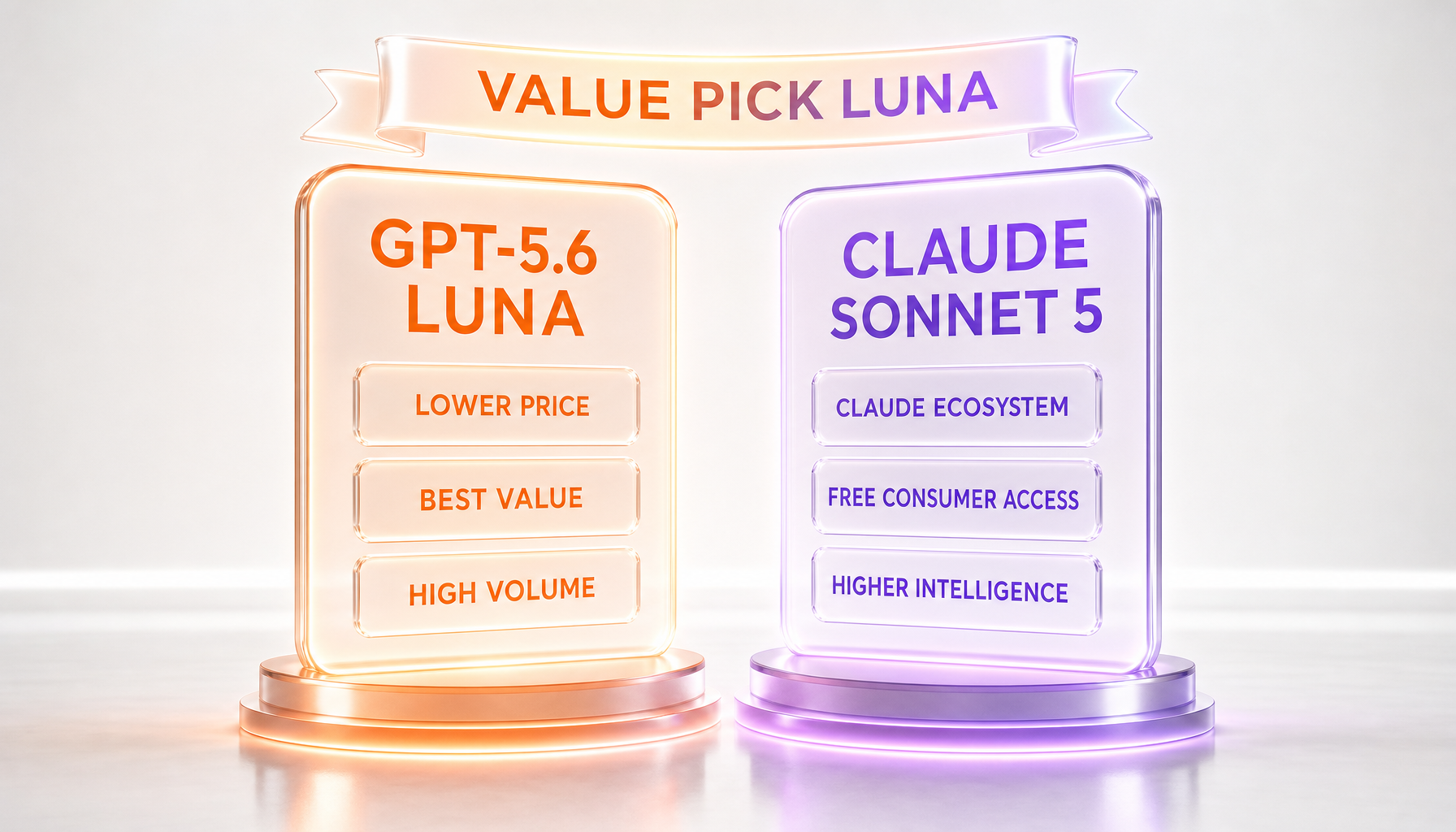 GPT-5.6 Luna vs Claude Sonnet 5 verdict — Luna is the narrow value pick, Sonnet 5 wins ecosystem and free access