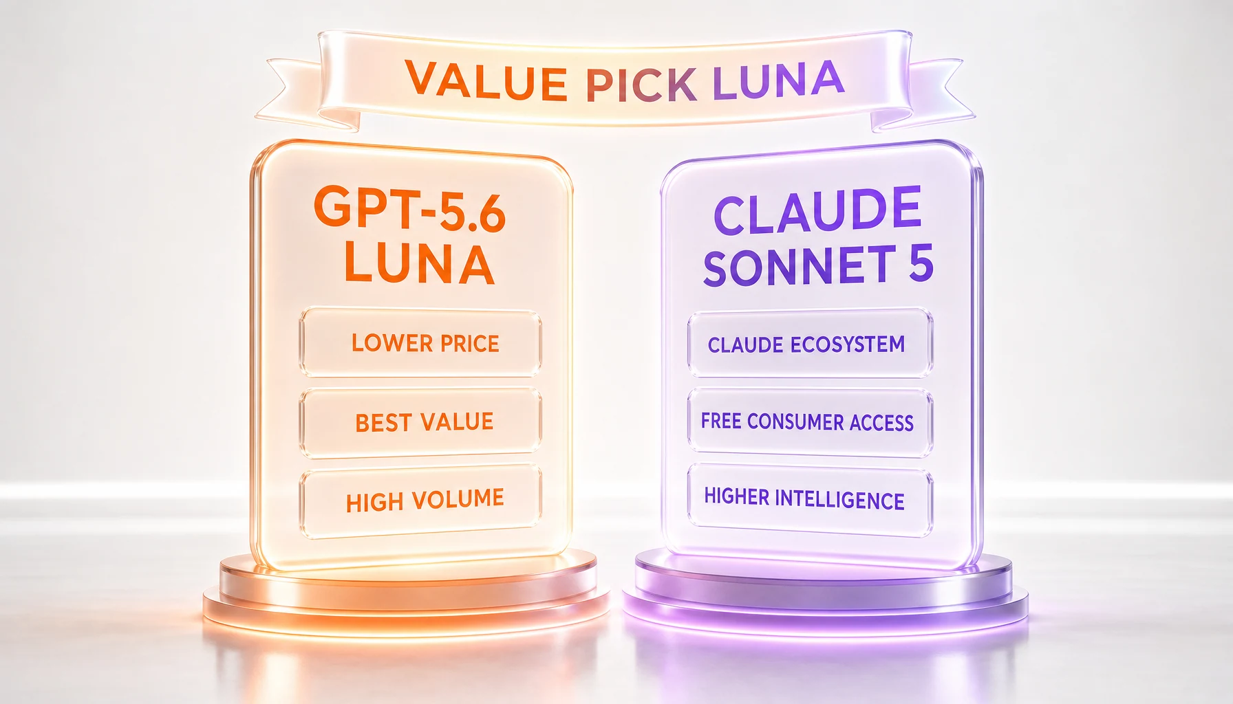 GPT-5.6 Luna vs Claude Sonnet 5 verdict — Luna is the narrow value pick, Sonnet 5 wins ecosystem and free access