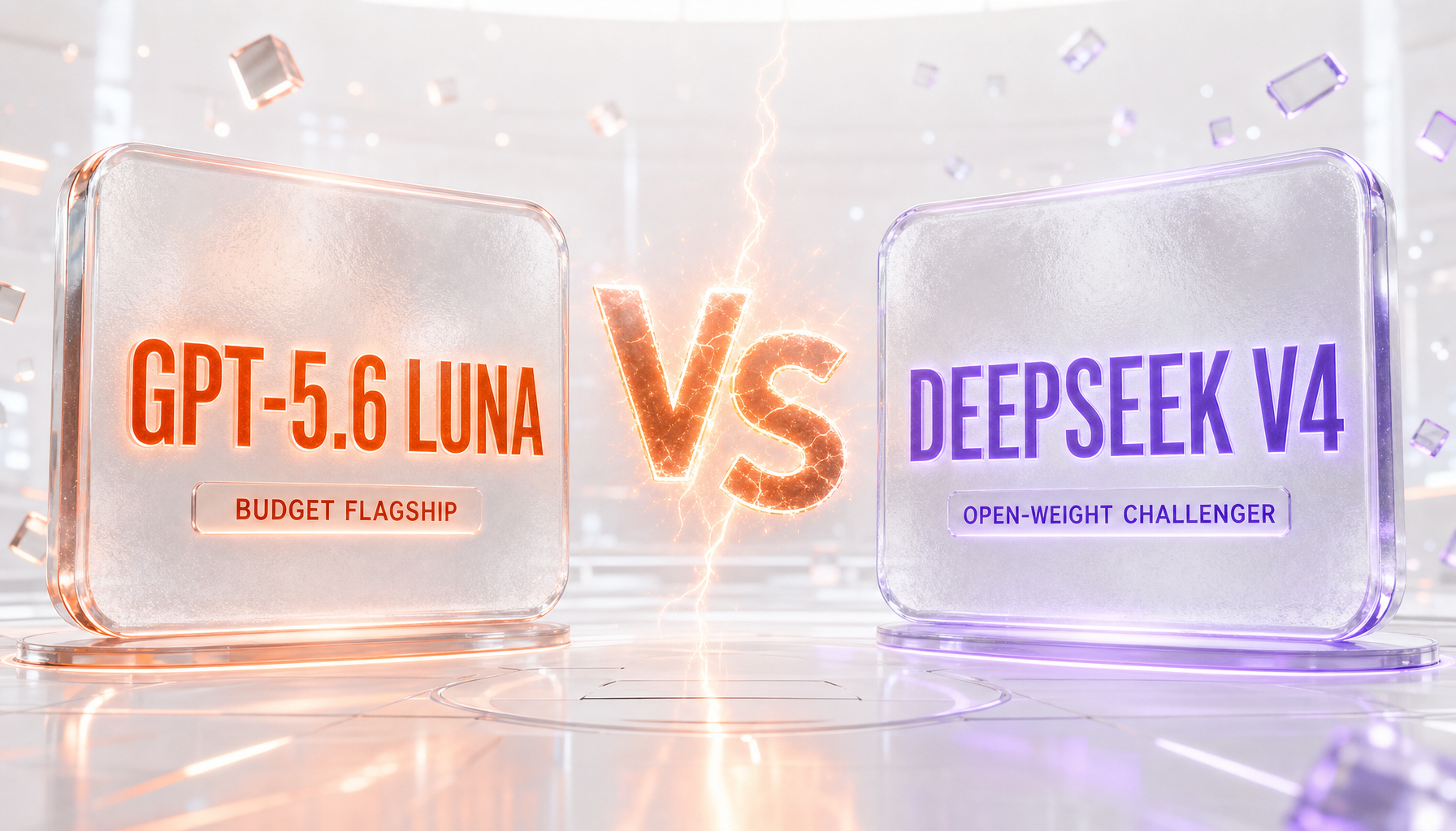 GPT-5.6 Luna vs DeepSeek V4 — OpenAI's budget, US-hosted flagship tier against DeepSeek's open-weight, self-hostable challenger, with independent benchmarks and vendor-verified pricing compared side-by-side by ThePlanetTools