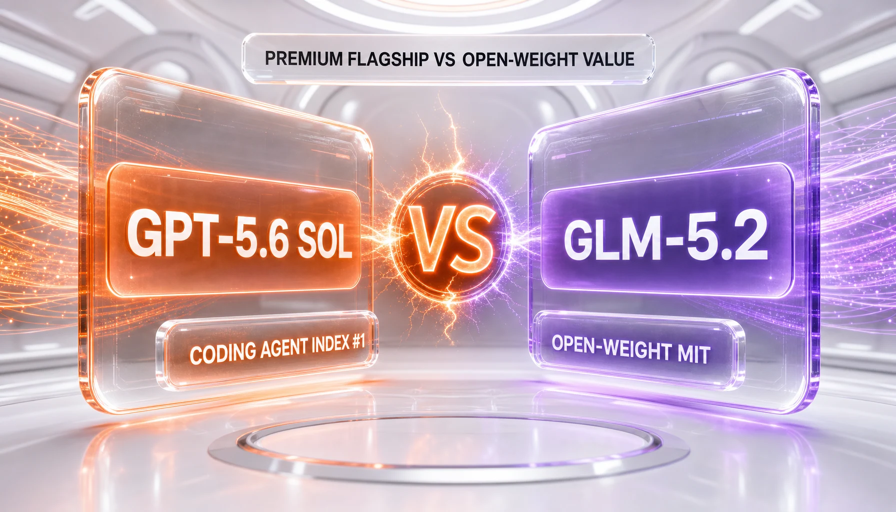 GPT-5.6 Sol vs GLM-5.2 — OpenAI's premium closed flagship against Zhipu's open-weight value challenger, compared side-by-side