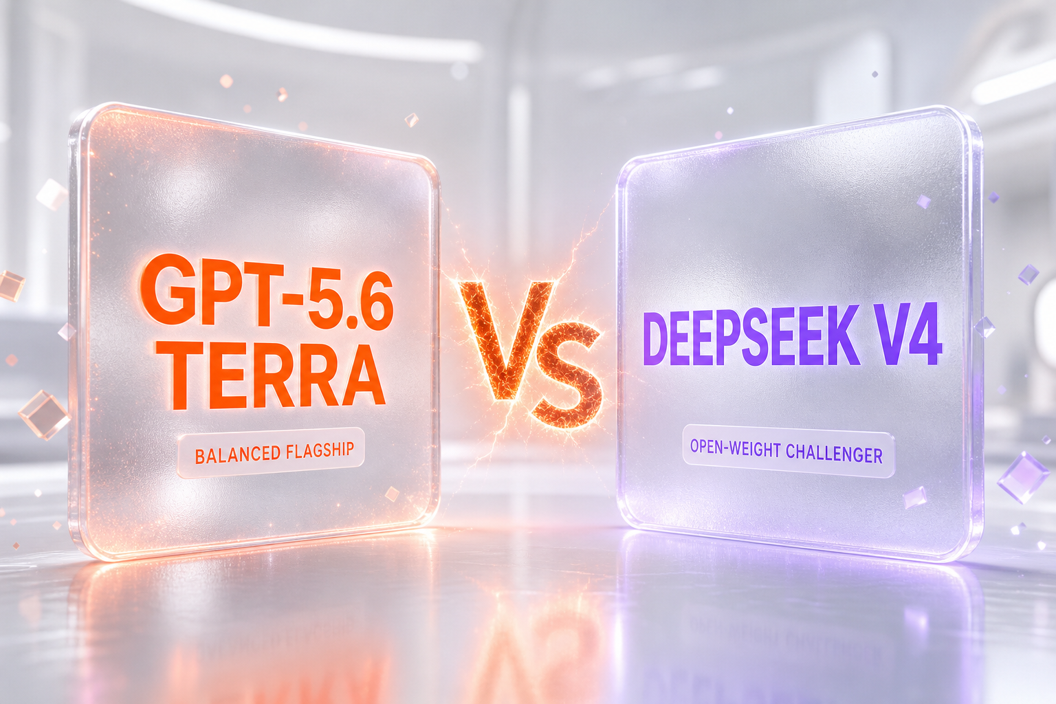 GPT-5.6 Terra vs DeepSeek V4 — OpenAI's balanced, US-hosted flagship tier against DeepSeek's open-weight, self-hostable challenger, with independent benchmarks and vendor-verified pricing compared side-by-side by ThePlanetTools