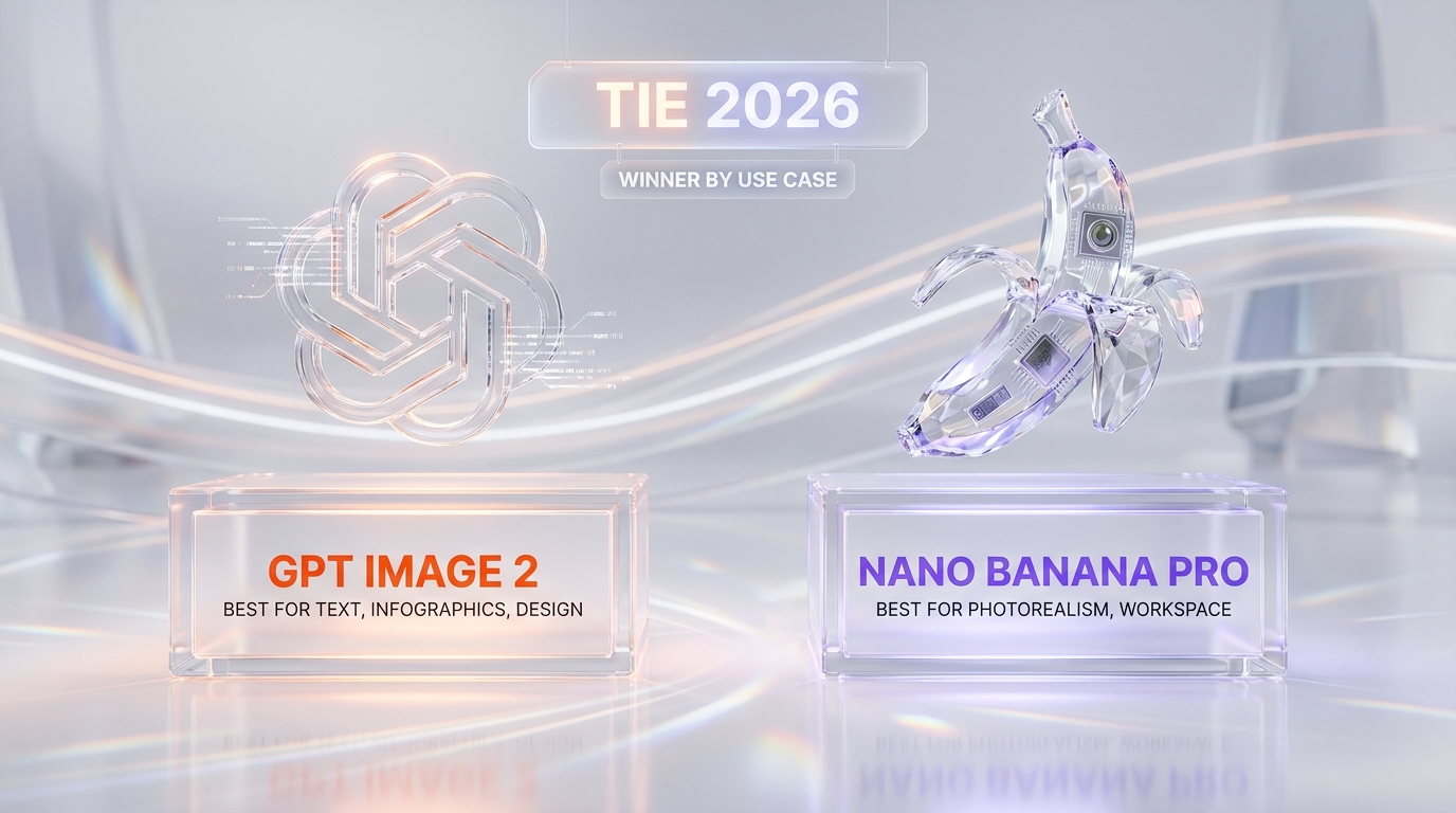 GPT Image 2 vs Nano Banana Pro 2026 verdict — tie by use case, each tool wins different workflows