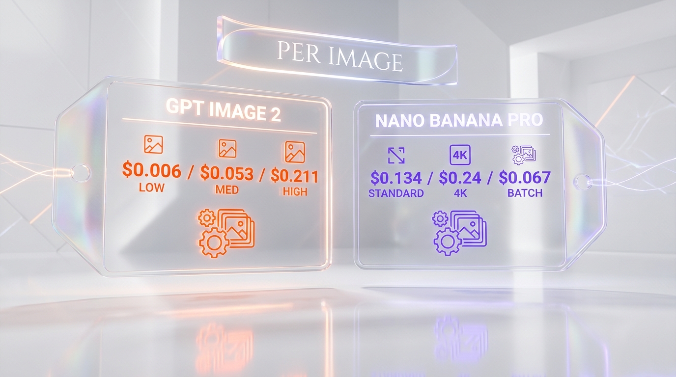 GPT Image 2 vs Nano Banana Pro API pricing — per image cost tiers and batch processing rates