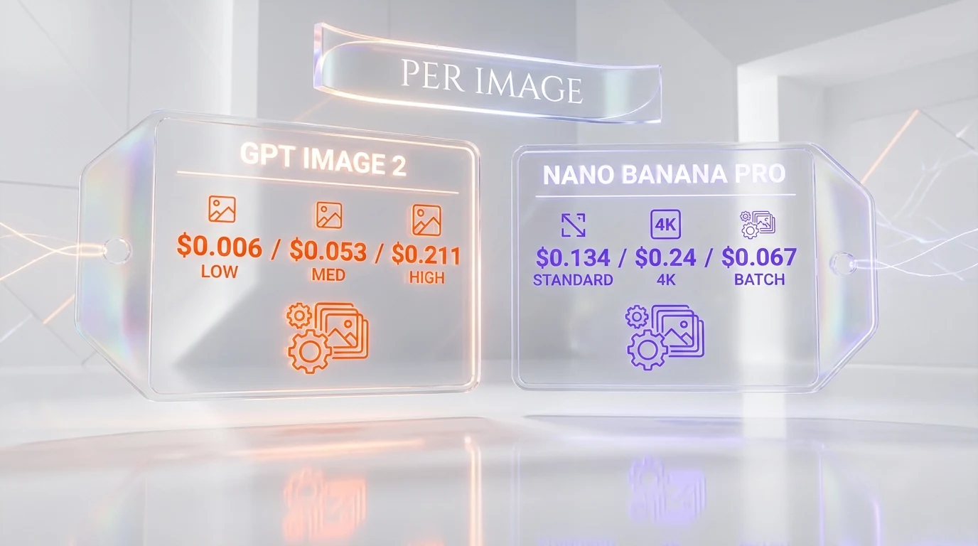 GPT Image 2 vs Nano Banana Pro API pricing — per image cost tiers and batch processing rates
