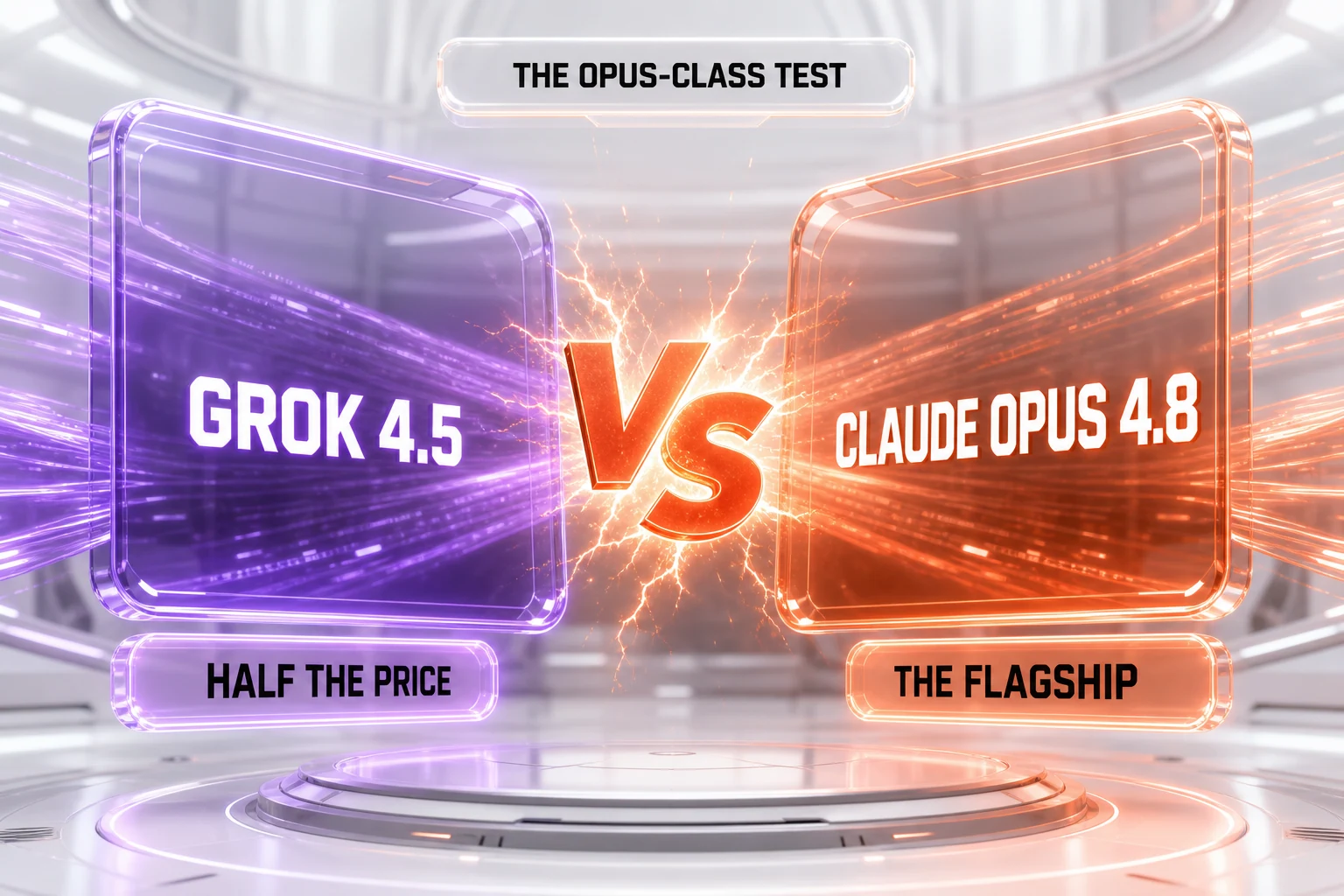 Grok 4.5 vs Claude Opus 4.8 — SpaceXAI's 'Opus-class' challenger against Anthropic's flagship model, compared side-by-side by ThePlanetTools