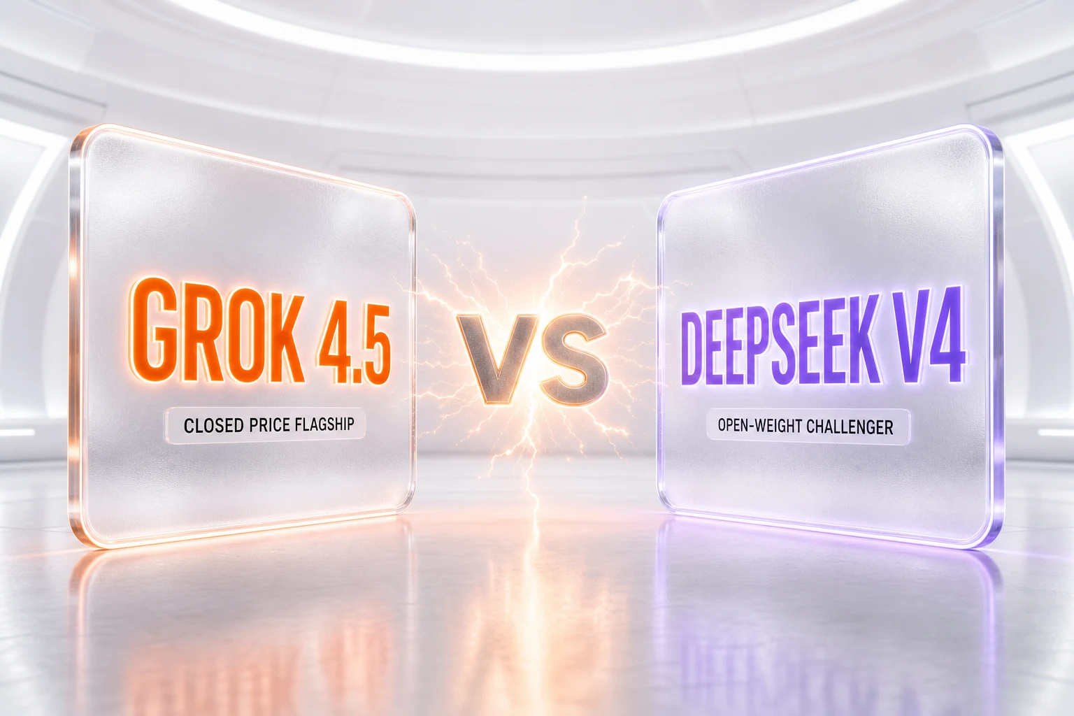 Grok 4.5 vs DeepSeek V4 — SpaceXAI's aggressive-price closed flagship against DeepSeek's open-weight Chinese model, independent scores and vendor-verified pricing compared side-by-side by ThePlanetTools
