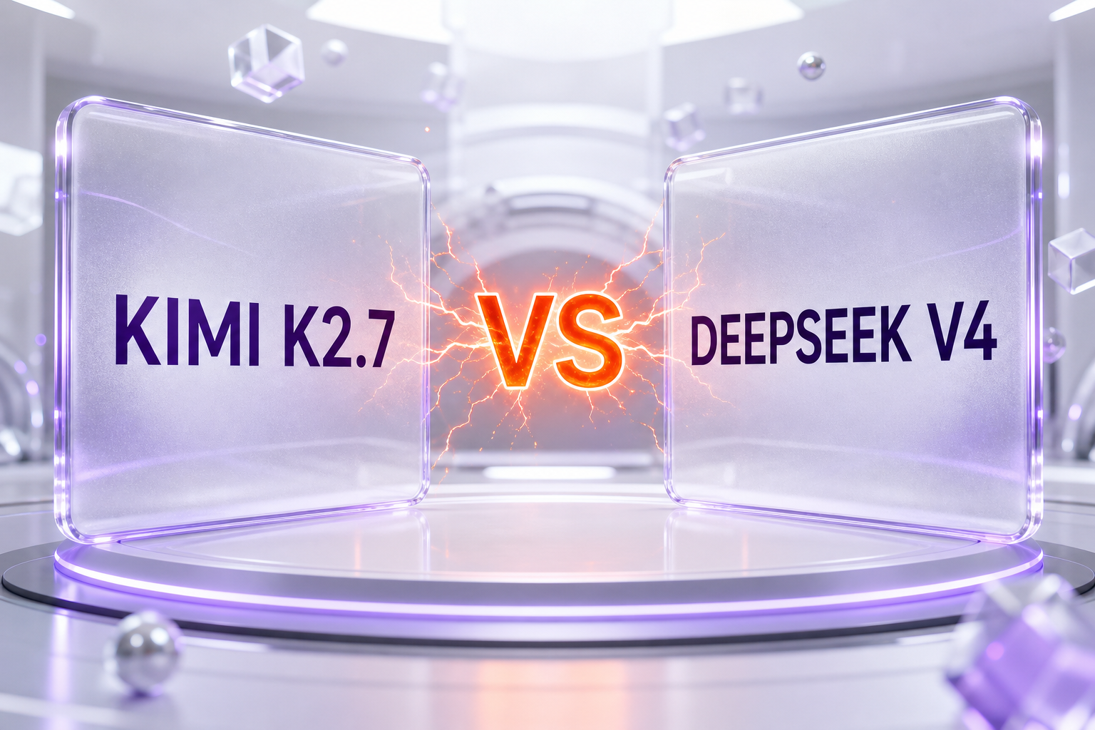 Kimi K2.7 vs DeepSeek V4 — two Chinese open-weight coding models compared side by side, 256K vs 1M context and metered pricing