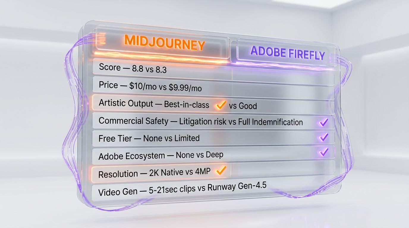 Midjourney vs Adobe Firefly: Best AI Image Generator for Creatives in 2026? — Feature Comparison Table