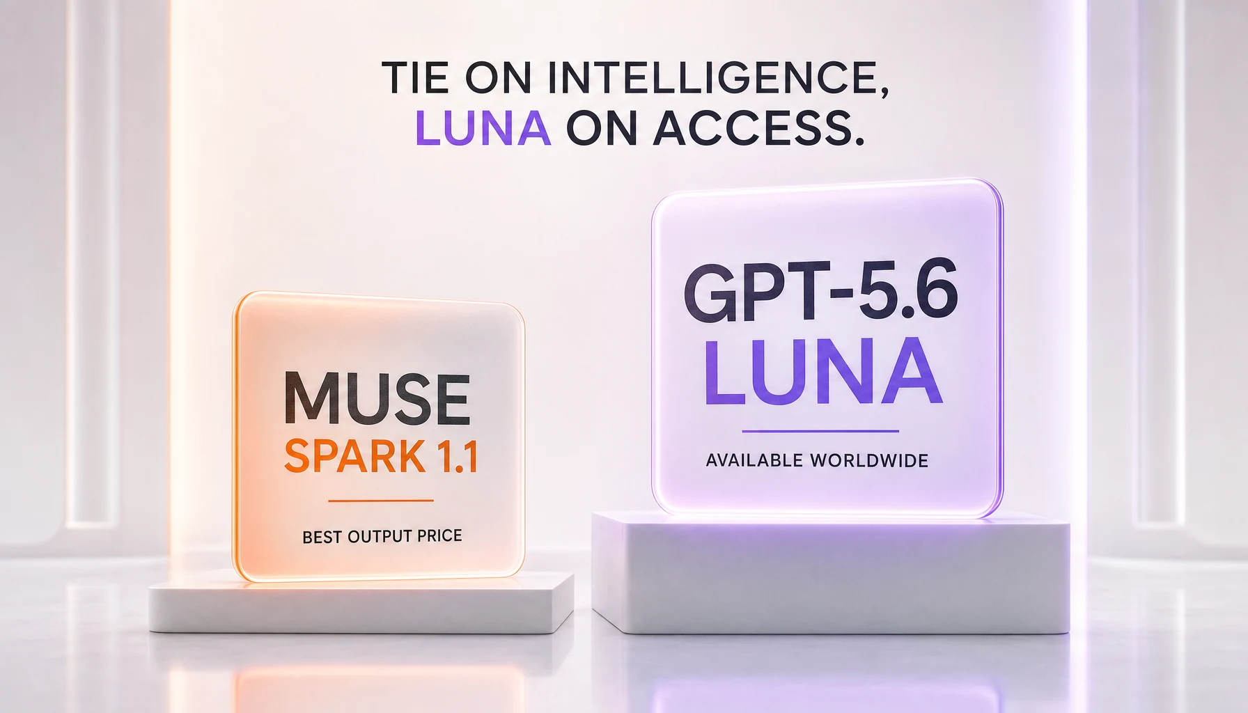 Muse Spark 1.1 vs GPT-5.6 Luna verdict — tied on intelligence, Luna wins on access, with Muse holding the best output price