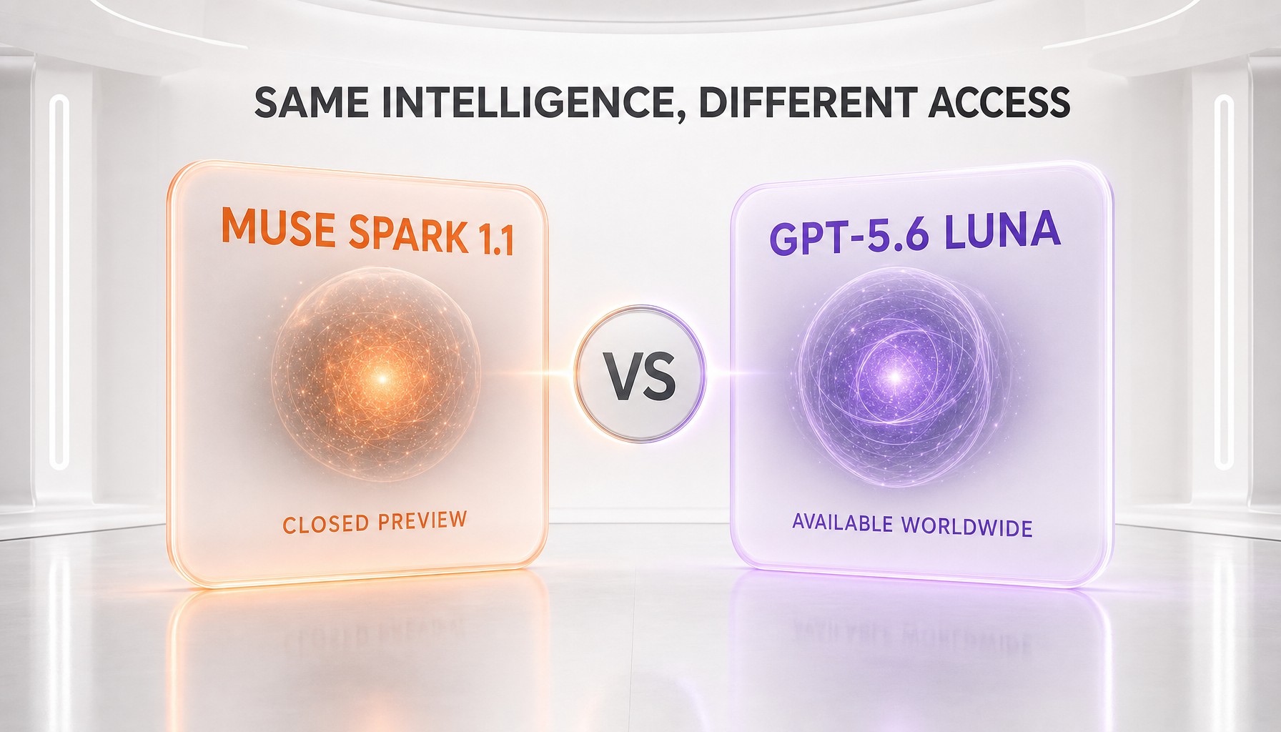 Muse Spark 1.1 vs GPT-5.6 Luna — same measured intelligence, different access, compared side-by-side by ThePlanetTools