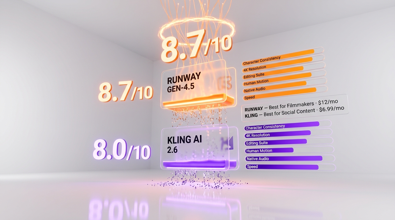 Runway vs Kling AI: Best AI Video Generator for Filmmakers in 2026? — Runway Wins — Verdict Scoreboard