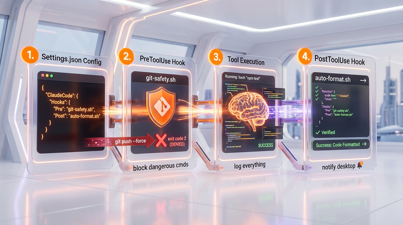 Claude Code Hooks & Skills Cookbook: 20 Automation Recipes You Can Copy-Paste — Hook Lifecycle Workflow