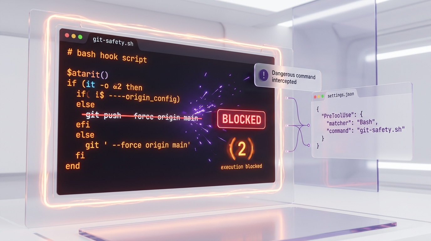 Claude Code Hooks & Skills Cookbook: 20 Automation Recipes You Can Copy-Paste — git-safety Hook in Action