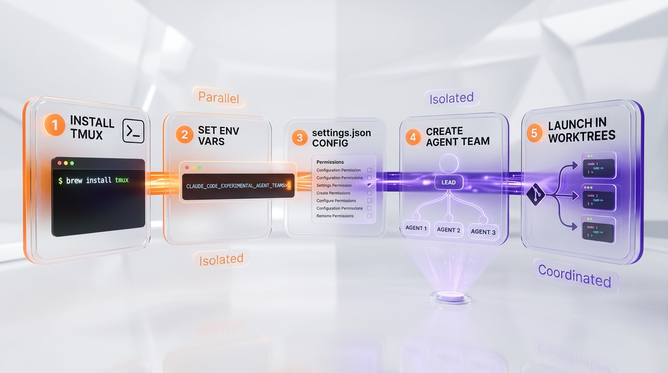 Claude Code Multi-Agent Setup: Teams, Worktrees & Parallel Agents Guide — Setup Workflow Steps