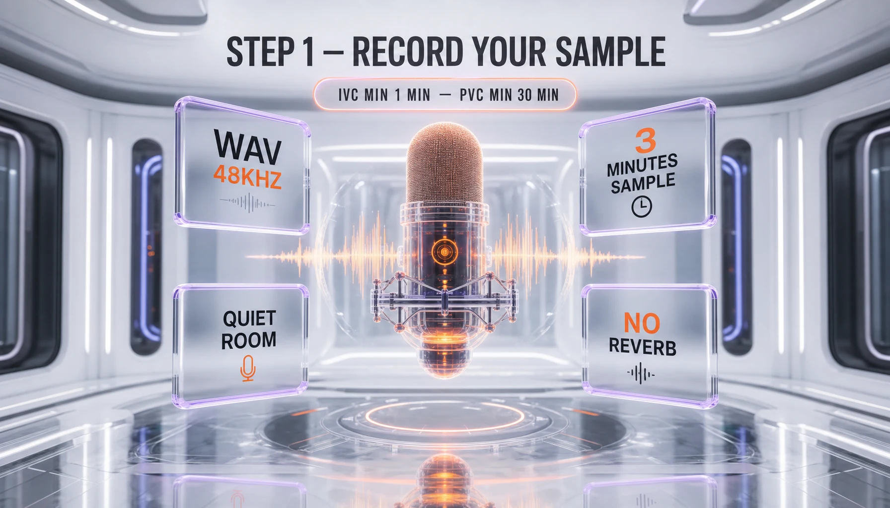 Step 1 — Recording a clean voice sample with cardioid mic and Audacity waveform