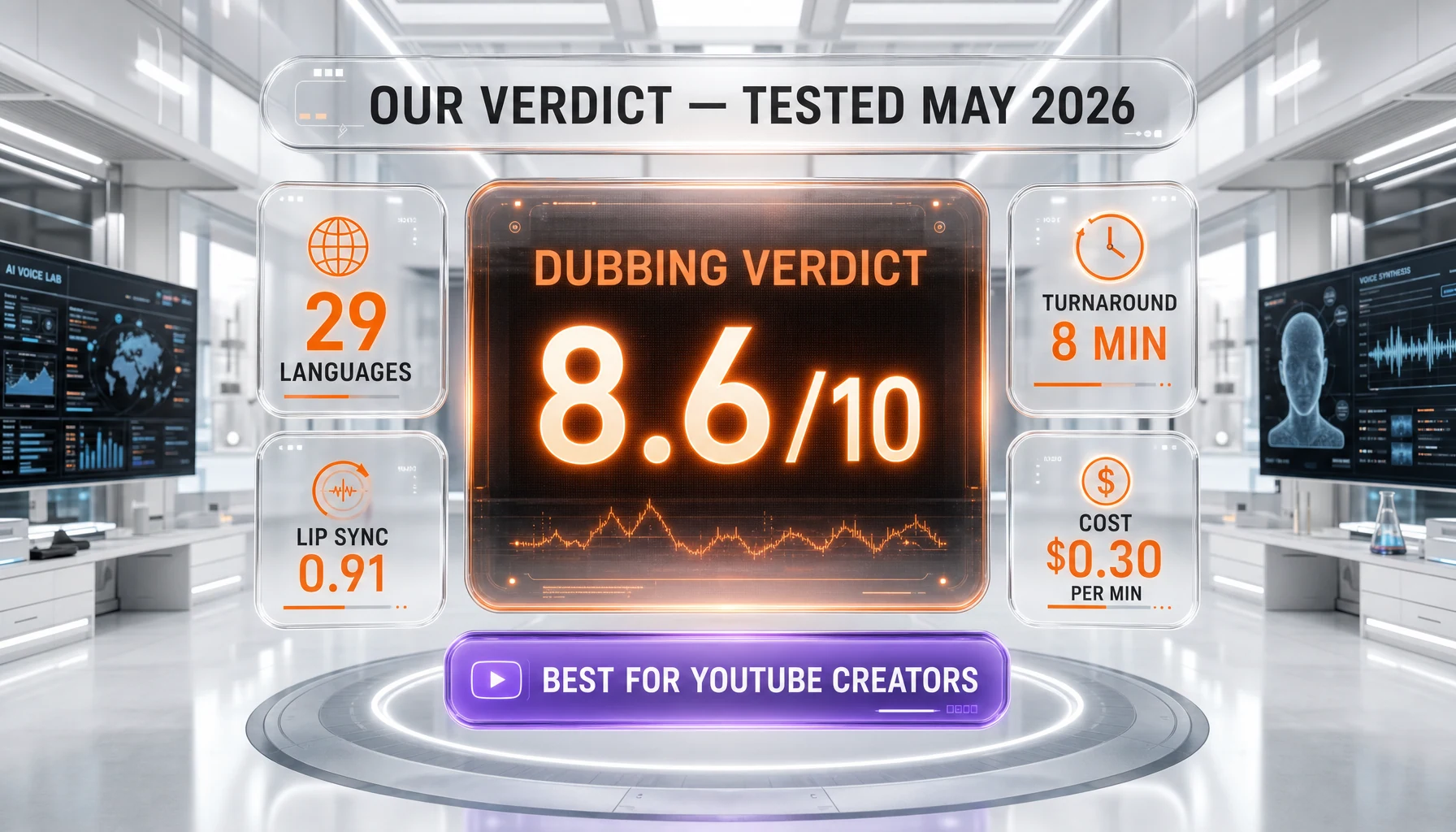 Final dubbed video exported from ElevenLabs with audio, subtitles, and project file