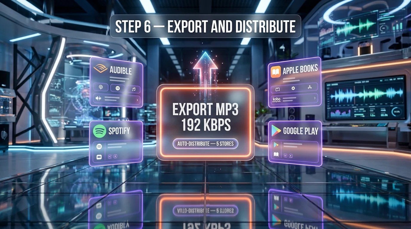 Findaway Voices upload screen with chapter files queued for distribution