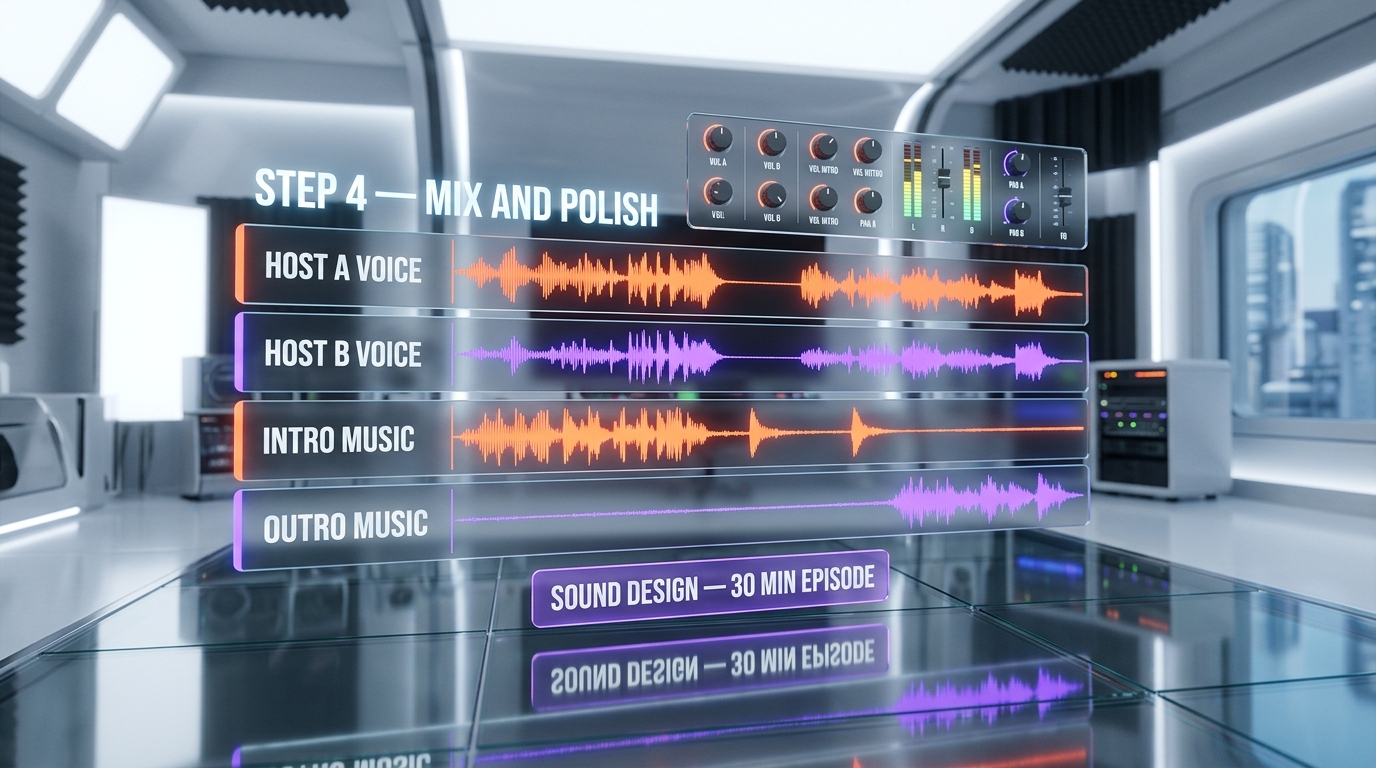 Descript export dialog with -16 LUFS loudness normalization for podcast