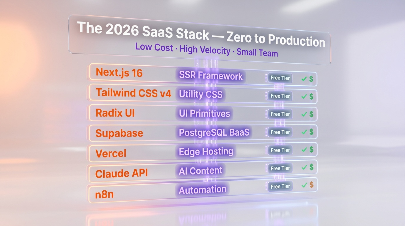 Building a SaaS in 2026: The Modern Tech Stack Guide — Tech Stack Cost & Layer Map